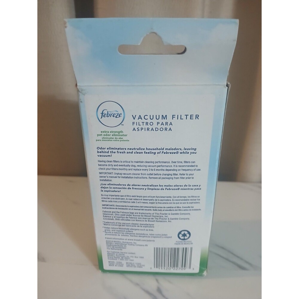 Febreze Pet Odor Eliminator Bissell Style 1526 Replacement Vacuum Filter 1 Pack - Picture 3 of 5